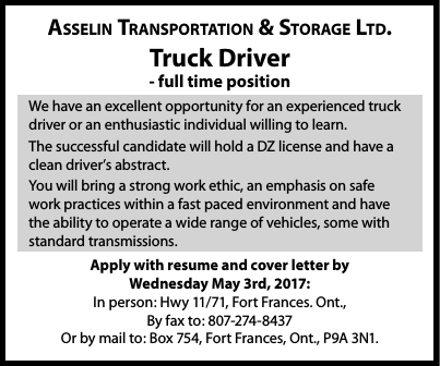 truck driver asselin transportation anokiiwin job connect